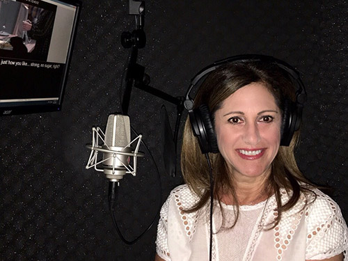 Gerri recording in the studio